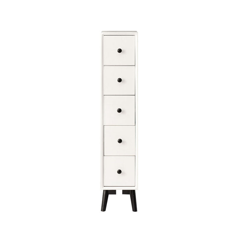 Modern Wooden Lingerie Chest Bedside Vertical Storage Chest in White and Brown