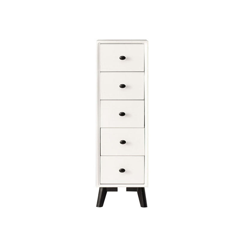 Modern Wooden Lingerie Chest Bedside Vertical Storage Chest in White and Brown