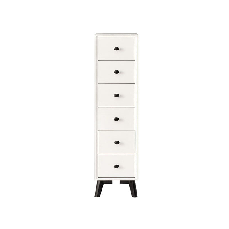 Modern Wooden Lingerie Chest Bedside Vertical Storage Chest in White and Brown