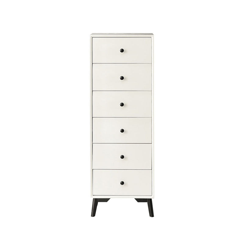 Modern Wooden Lingerie Chest Bedside Vertical Storage Chest in White and Brown