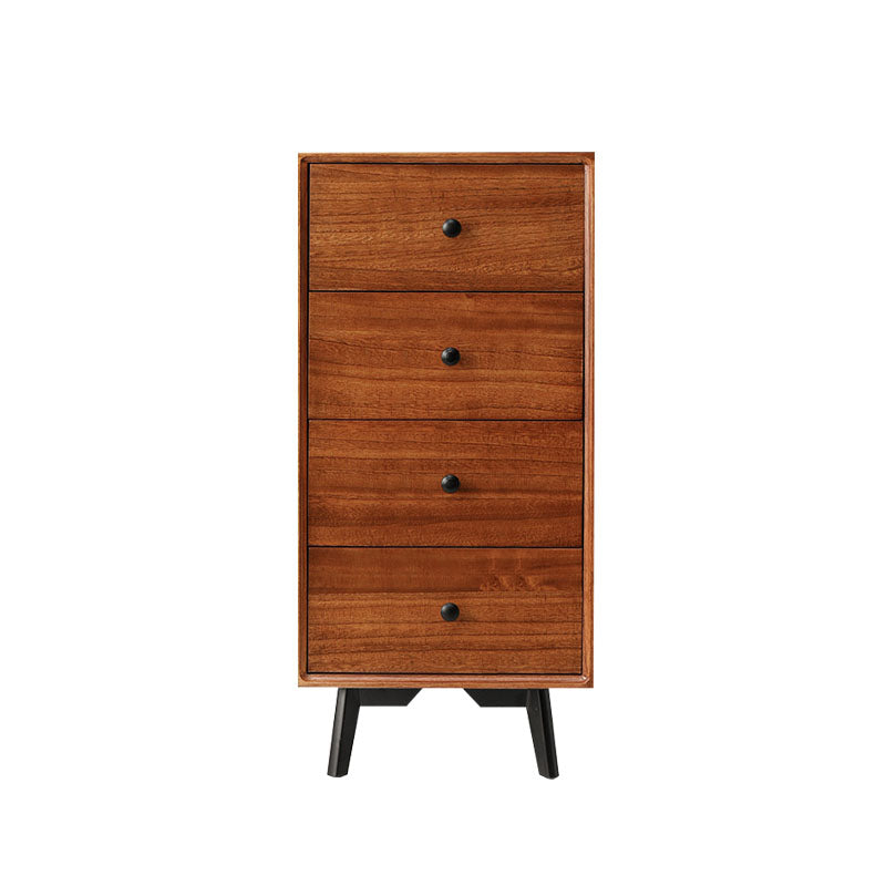 Modern Wooden Lingerie Chest Bedside Vertical Storage Chest in White and Brown