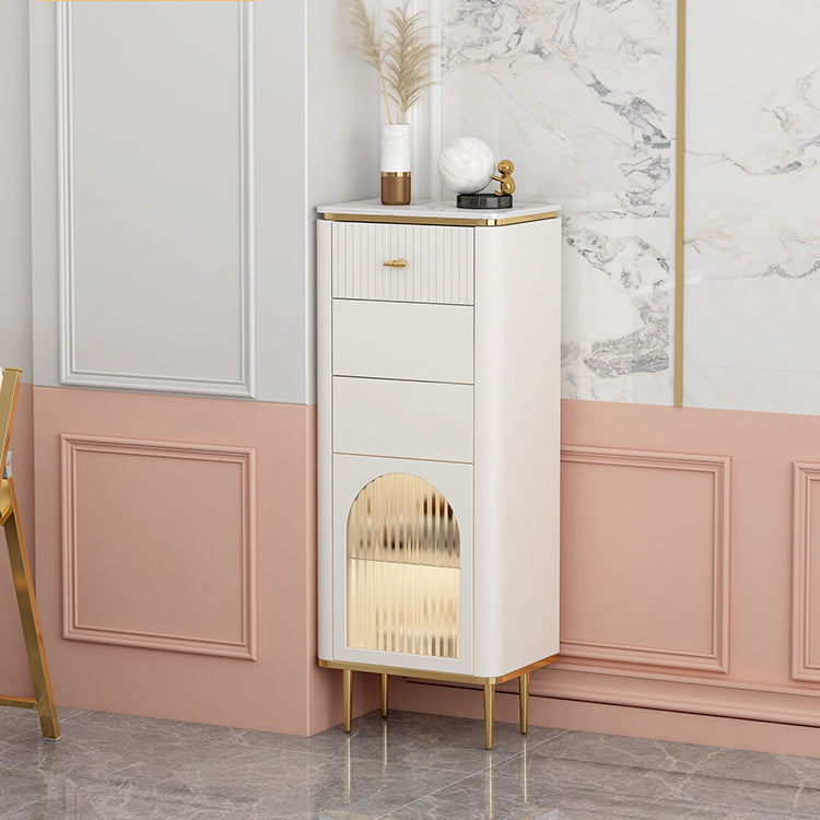 Vertical Modern Style Combo Dresser White Bedroom Storage Chest with Sensor Light