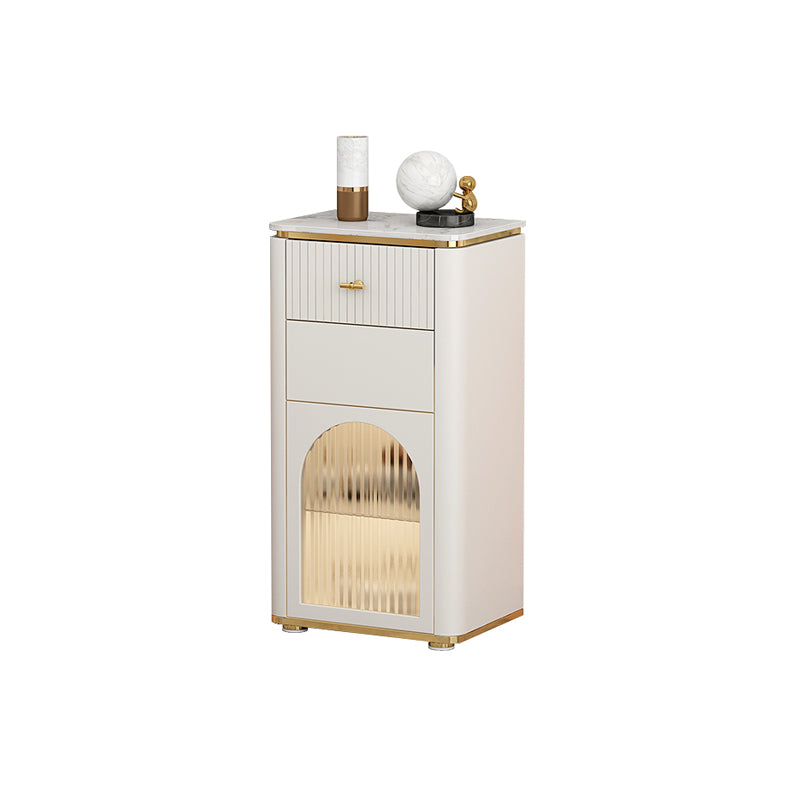 Vertical Modern Style Combo Dresser White Bedroom Storage Chest with Sensor Light