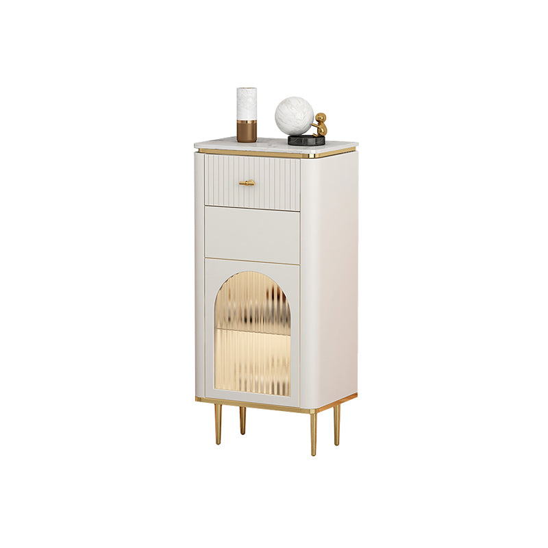 Vertical Modern Style Combo Dresser White Bedroom Storage Chest with Sensor Light