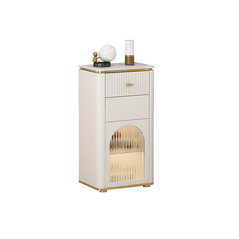 Vertical Modern Style Combo Dresser White Bedroom Storage Chest with Sensor Light