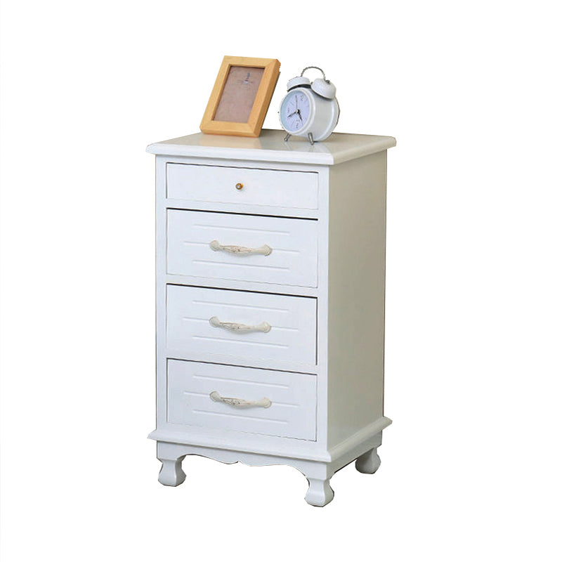 White Vertical Lingerie Chest Modern Solid Wood Storage Chest Dresser