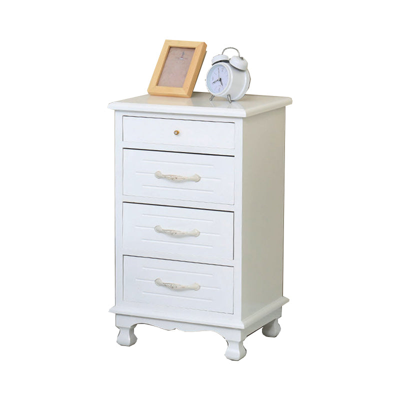 White Vertical Lingerie Chest Modern Solid Wood Storage Chest Dresser