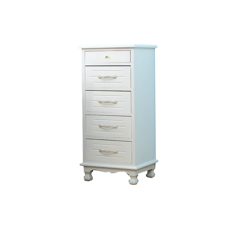 White Vertical Lingerie Chest Modern Solid Wood Storage Chest Dresser