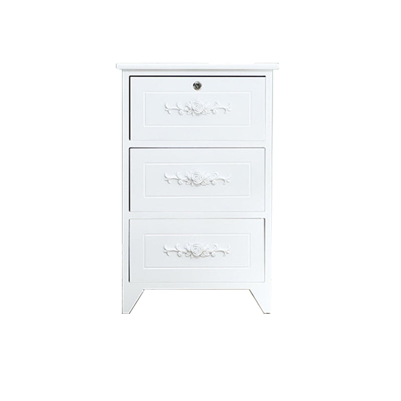 White Vertical Lingerie Chest Modern Solid Wood Storage Chest Dresser