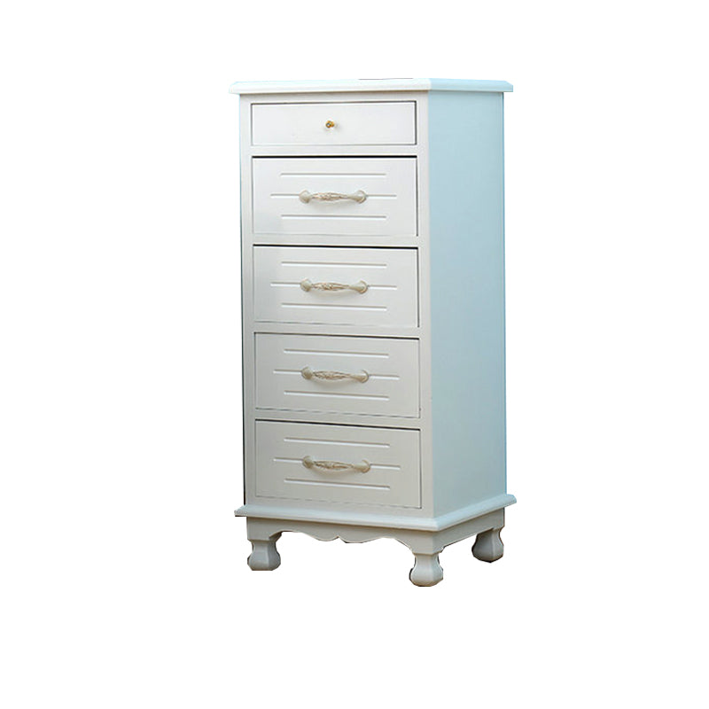 White Vertical Lingerie Chest Modern Solid Wood Storage Chest Dresser