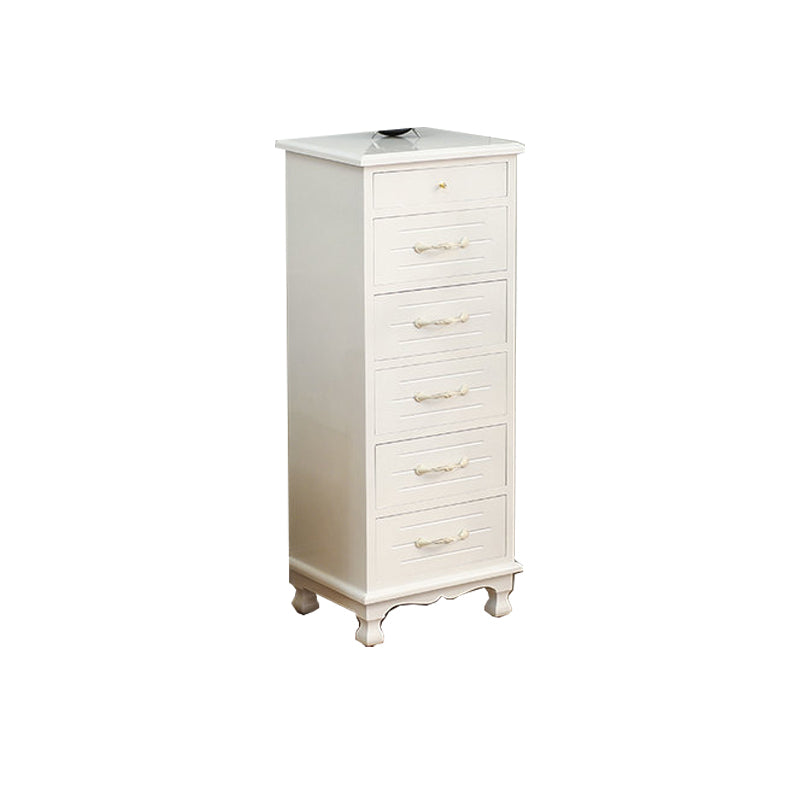 White Vertical Lingerie Chest Modern Solid Wood Storage Chest Dresser