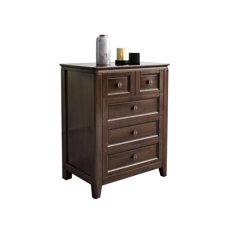 Traditional Style Chest Brown Bedroom Storage Chest with Multi Drawers