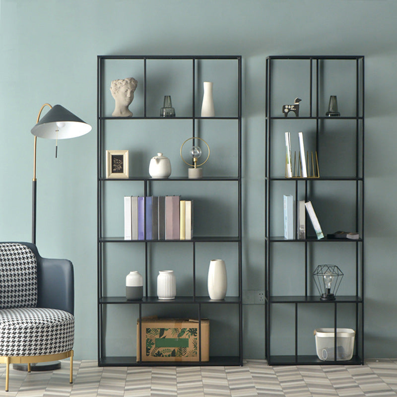Modern Style Bookcase Open Back Metal Bookshelf for Home Office