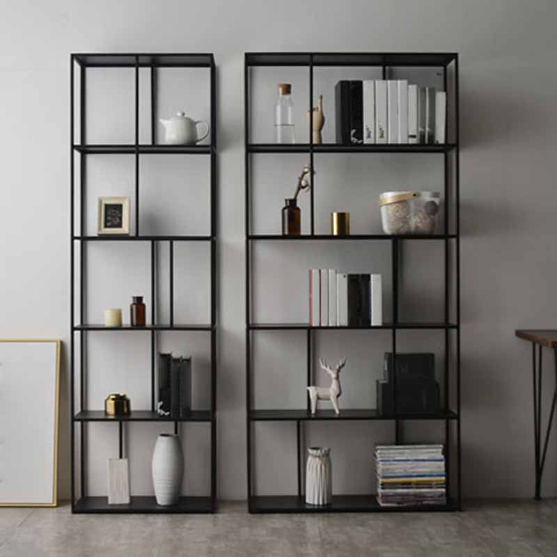 Modern Style Bookcase Open Back Metal Bookshelf for Home Office