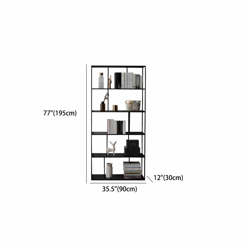 Modern Style Bookcase Open Back Metal Bookshelf for Home Office