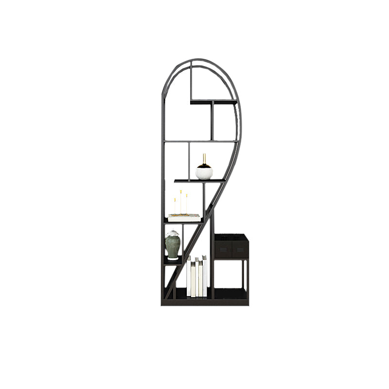 Contemporary Bookcase Open Back Metal Bookshelf for Home Office
