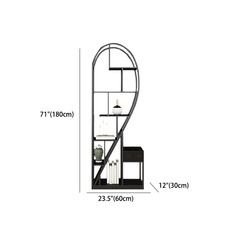 Contemporary Bookcase Open Back Metal Bookshelf for Home Office
