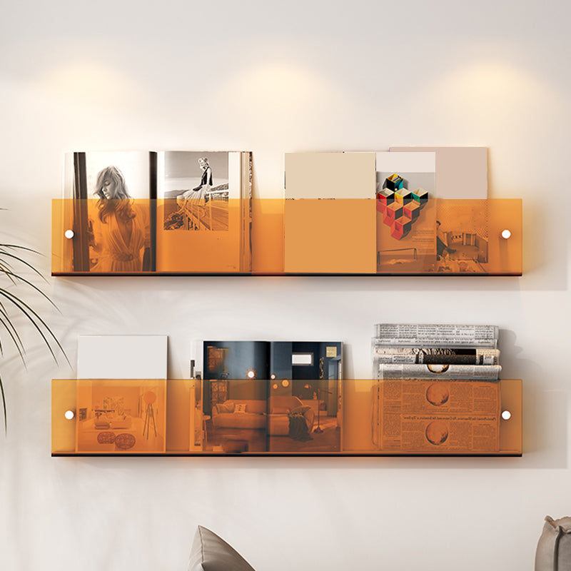 Modern Floating Book Shelf 5.9"H Acrylic Wall Mounted Bookcase