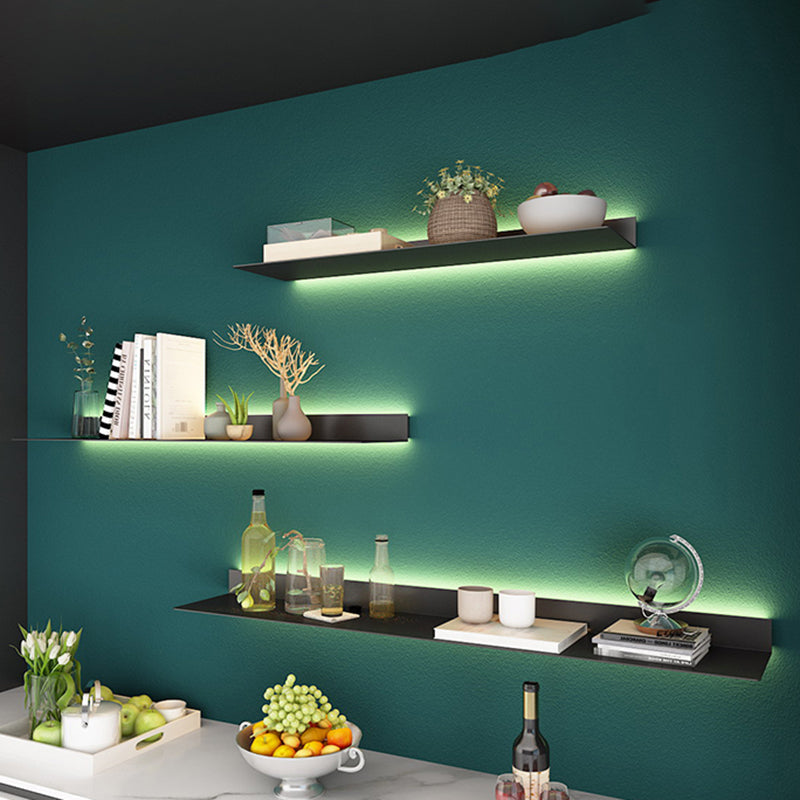 Modern Metal Floating Bookcase 2.36" H Living Room Book Shelf