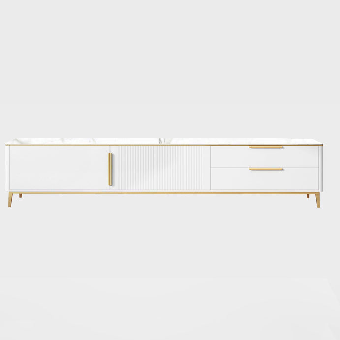 Sintered Stone Enclosed TV Console Scandinavian Home TV Stand with Metal Legs