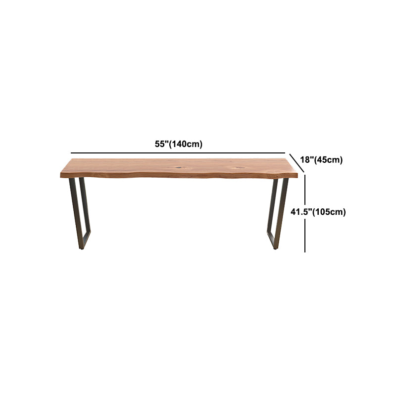 Pine Wood Top Rectangle Bar Table Industrial Bar Table with Double Pedestal