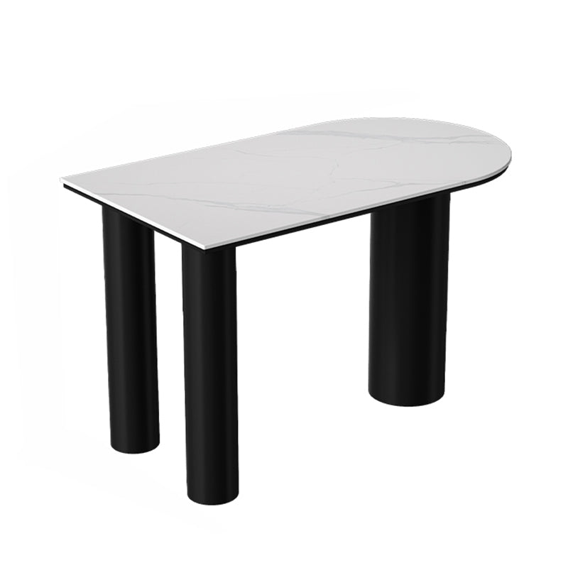 White Stone Top Counter-height Pub Table Contemporary Legs Bar Dining Table
