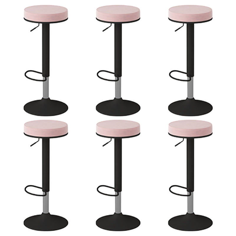 Glam Liftable Rotatable Counter Stool Steel Cafe Bar Stool with Velvet Cushion and Pedal
