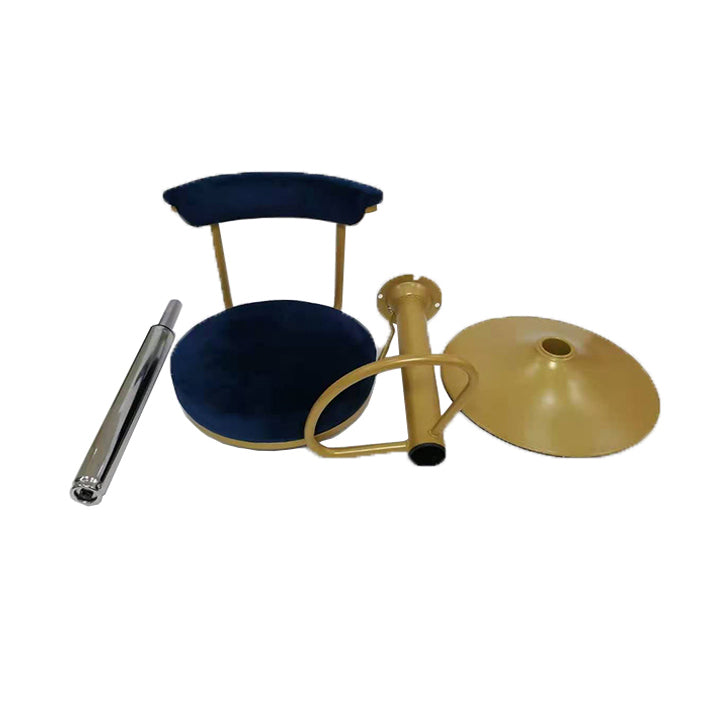 Glam Liftable Rotatable Counter Stool Steel Cafe Bar Stool with Velvet Cushion and Pedal