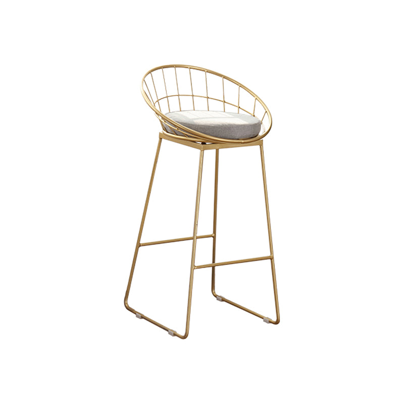 Modern Footrest Counter Bar Stool Bucket Low Back Bar Stool for Coffee Shop