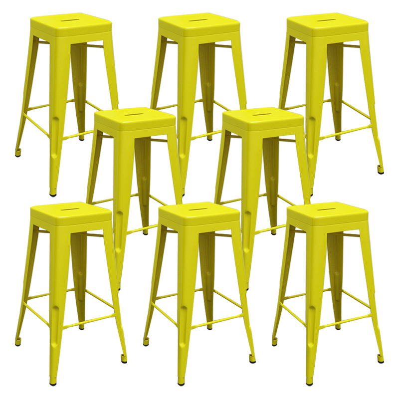 Modern Armless Backless Counter Stool Iron Cashier Bar Stool with Seat and Pedal