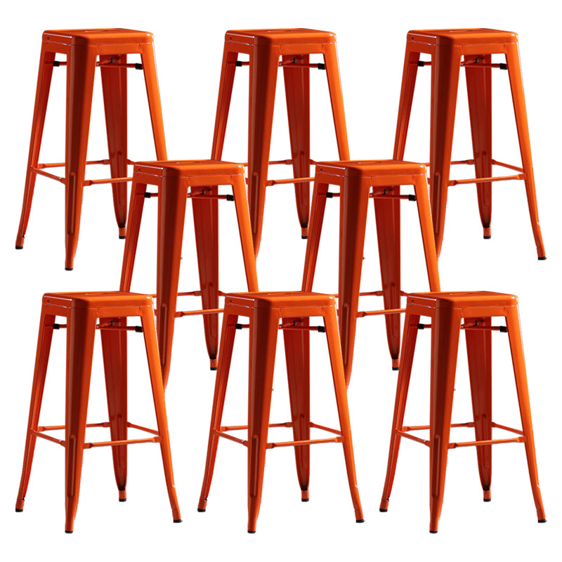 Modern Armless Backless Counter Stool Iron Cashier Bar Stool with Seat and Pedal