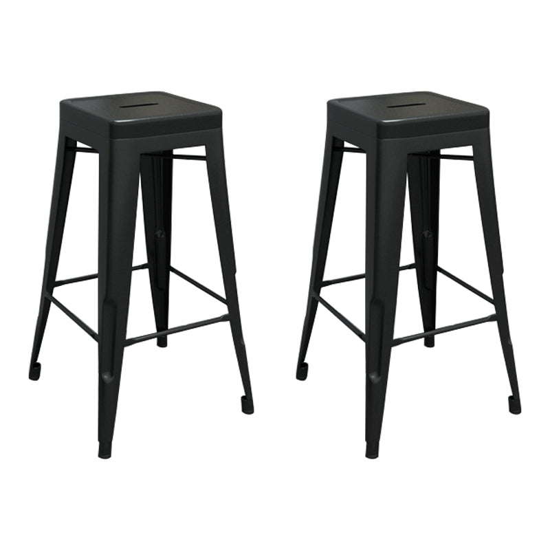 Modern Armless Backless Counter Stool Iron Cashier Bar Stool with Seat and Pedal
