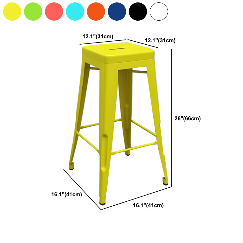 Modern Armless Backless Counter Stool Iron Cashier Bar Stool with Seat and Pedal