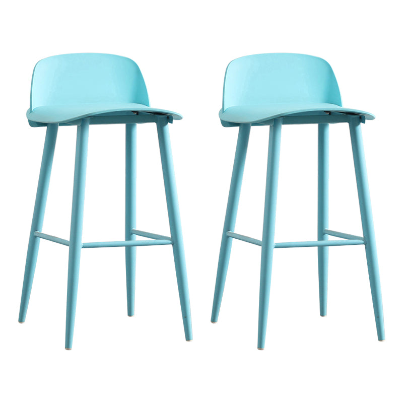 Nordic Armless Backrest Counter Stool Iron Kitchen Bar Stool with Acrylic Seat and Pedal