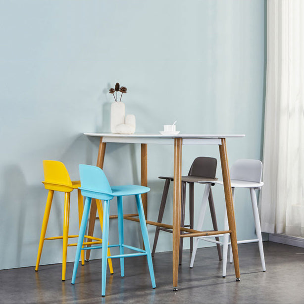 Nordic Armless Backrest Counter Stool Iron Kitchen Bar Stool with Acrylic Seat and Pedal