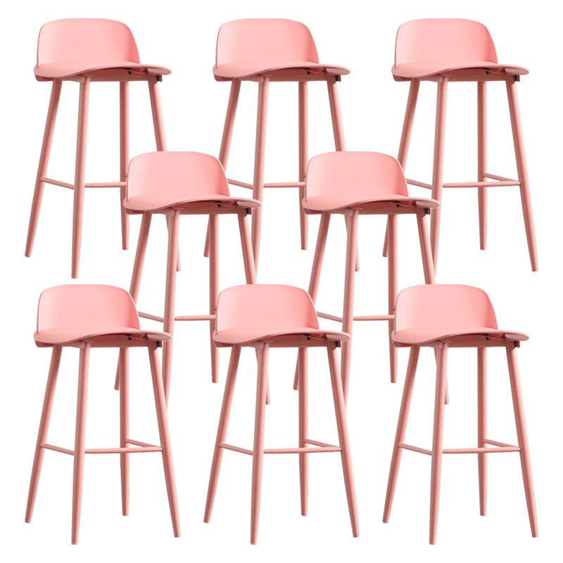 Nordic Armless Backrest Counter Stool Iron Kitchen Bar Stool with Acrylic Seat and Pedal