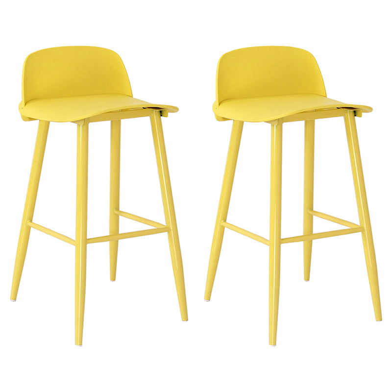 Nordic Armless Backrest Counter Stool Iron Kitchen Bar Stool with Acrylic Seat and Pedal