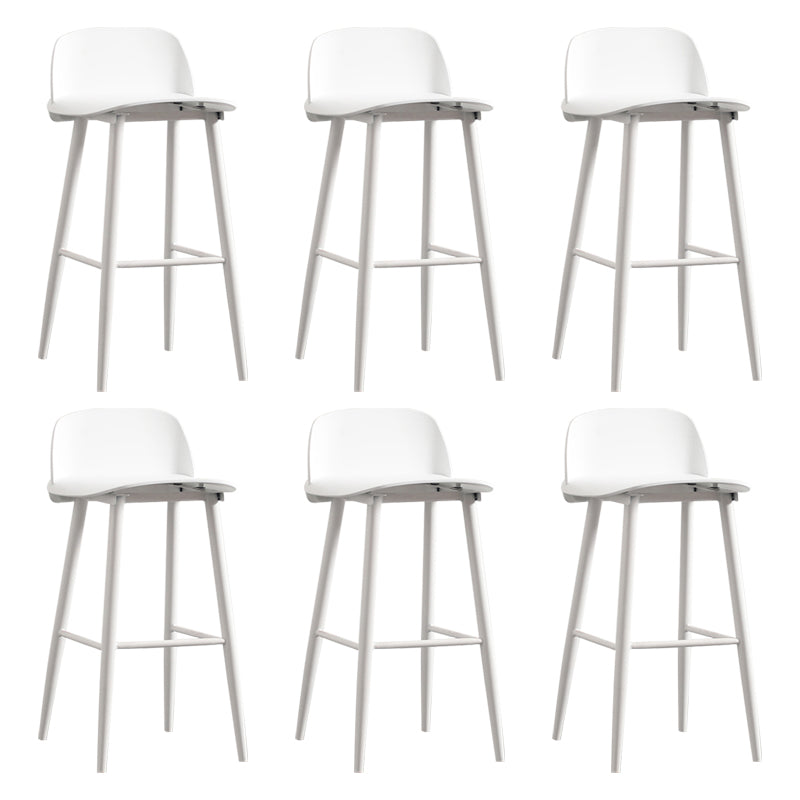 Nordic Armless Backrest Counter Stool Iron Kitchen Bar Stool with Acrylic Seat and Pedal