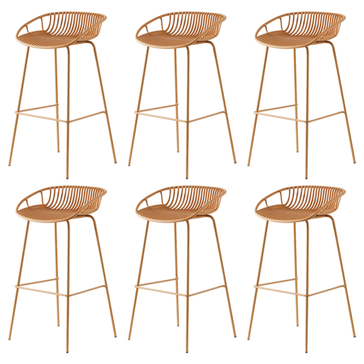 Modern Low Back Bar & Counter Stool Bucket Metal Indoor Counter Stools