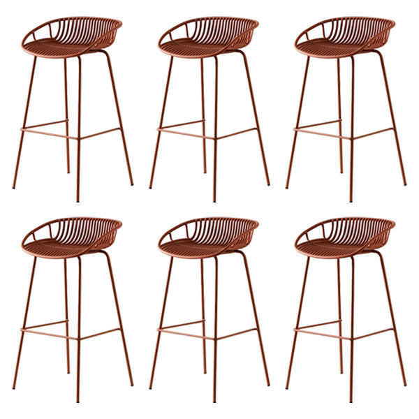 Modern Low Back Bar & Counter Stool Bucket Metal Indoor Counter Stools