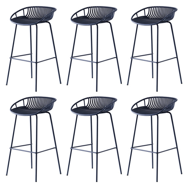 Modern Low Back Bar & Counter Stool Bucket Metal Indoor Counter Stools