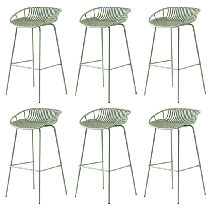 Modern Low Back Bar & Counter Stool Bucket Metal Indoor Counter Stools