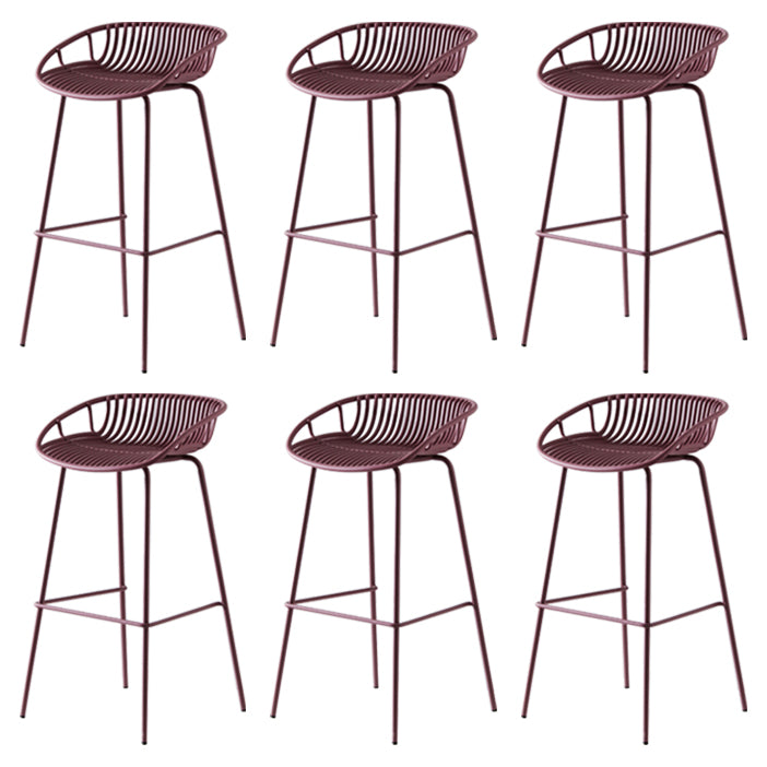Modern Low Back Bar & Counter Stool Bucket Metal Indoor Counter Stools