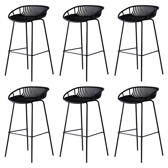 Modern Low Back Bar & Counter Stool Bucket Metal Indoor Counter Stools