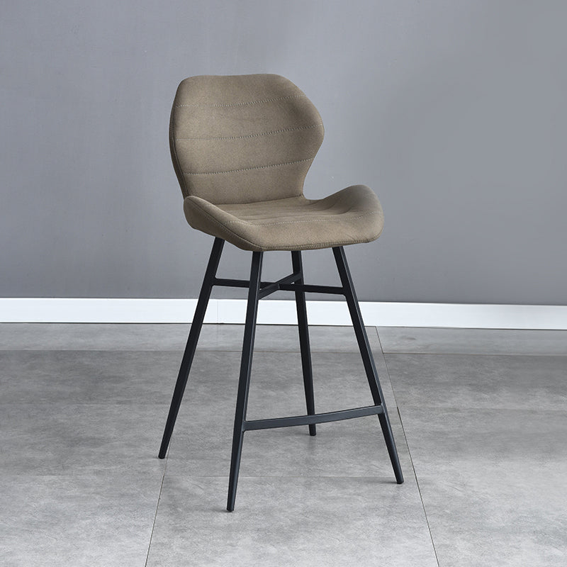 Industrial Style Bar Stool Leather Counter Bar Stool with Metal Legs for Home