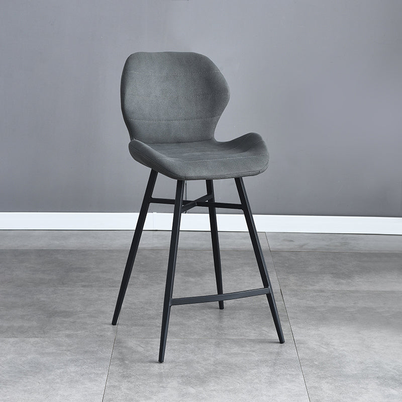 Industrial Style Bar Stool Leather Counter Bar Stool with Metal Legs for Home