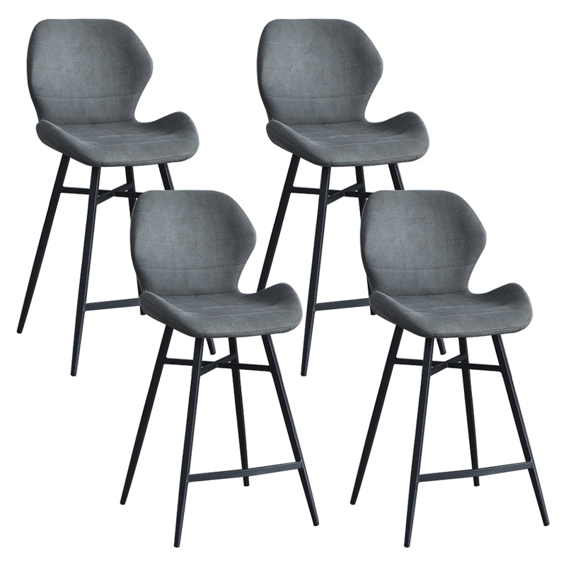 Industrial Style Bar Stool Leather Counter Bar Stool with Metal Legs for Home