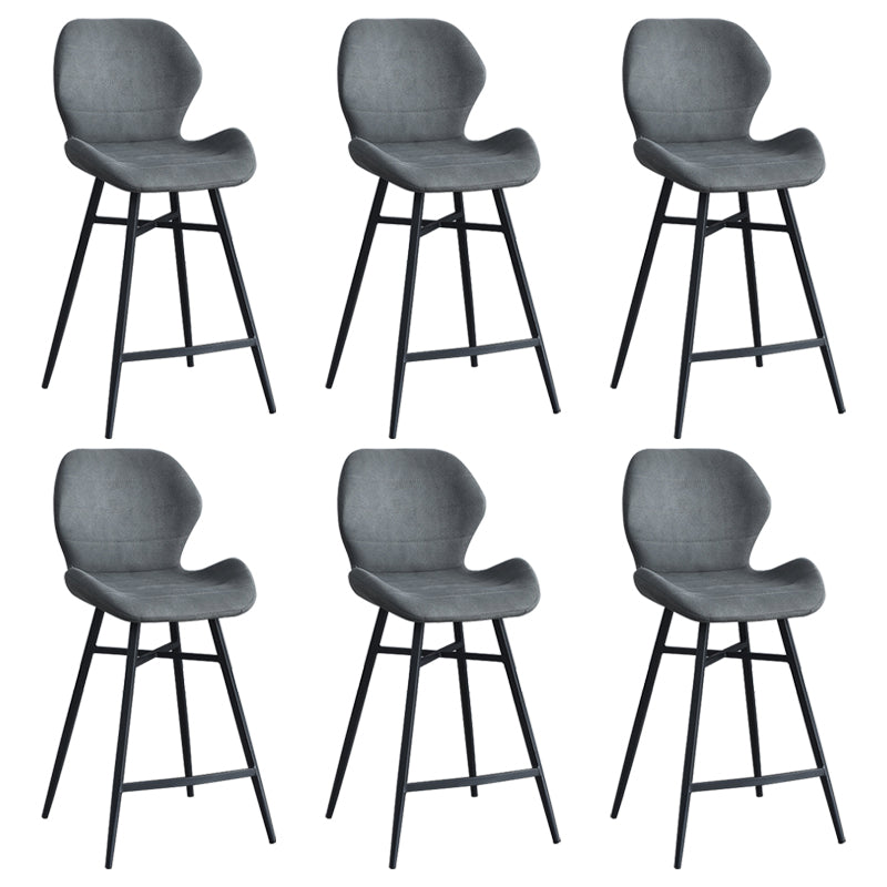 Industrial Style Bar Stool Leather Counter Bar Stool with Metal Legs for Home