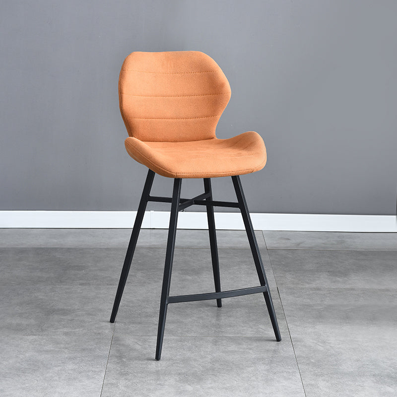 Industrial Style Bar Stool Leather Counter Bar Stool with Metal Legs for Home