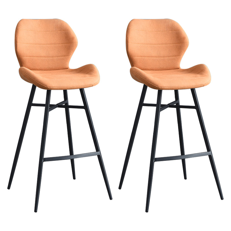 Industrial Style Bar Stool Leather Counter Bar Stool with Metal Legs for Home